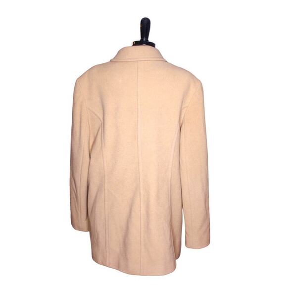 Fleet Street Wool Double Breasted Coat Classic Tan Light Brown Size 16 - Picture 3 of 5